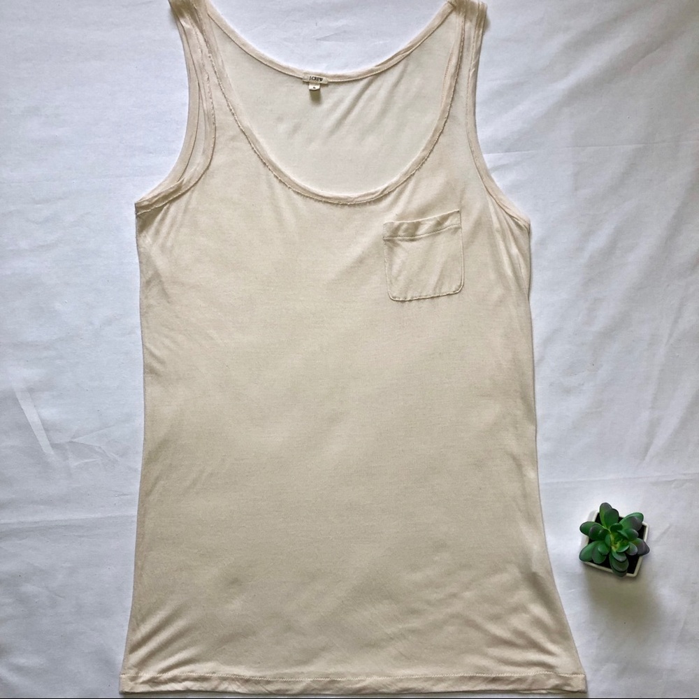 J.Crew Beige Tank Top Front Pocket Size S